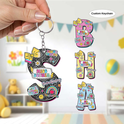 Custom Teacher Keychain Composition Book Keychain, Personalized Teacher Gift Back To School Gift, Teacher Appreciation Gift, Teacher Bag Tag