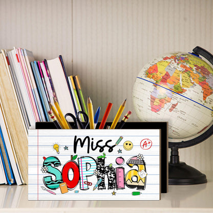 Teacher Appreciation Gift, Custom Pencil Holder, Teacher Pen Holder Name Back To School, Teacher Gift, Desk Decor Office Gift Desk Organizer