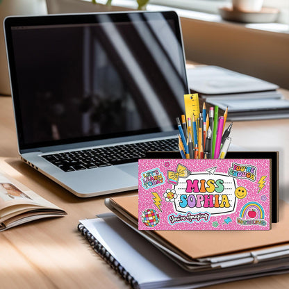 Personalized Teacher Pencil Holder, Teacher Appreciation Gift, Back To School, Office Decor Custom Pen Holder Teacher's Gift, Desk Organizer