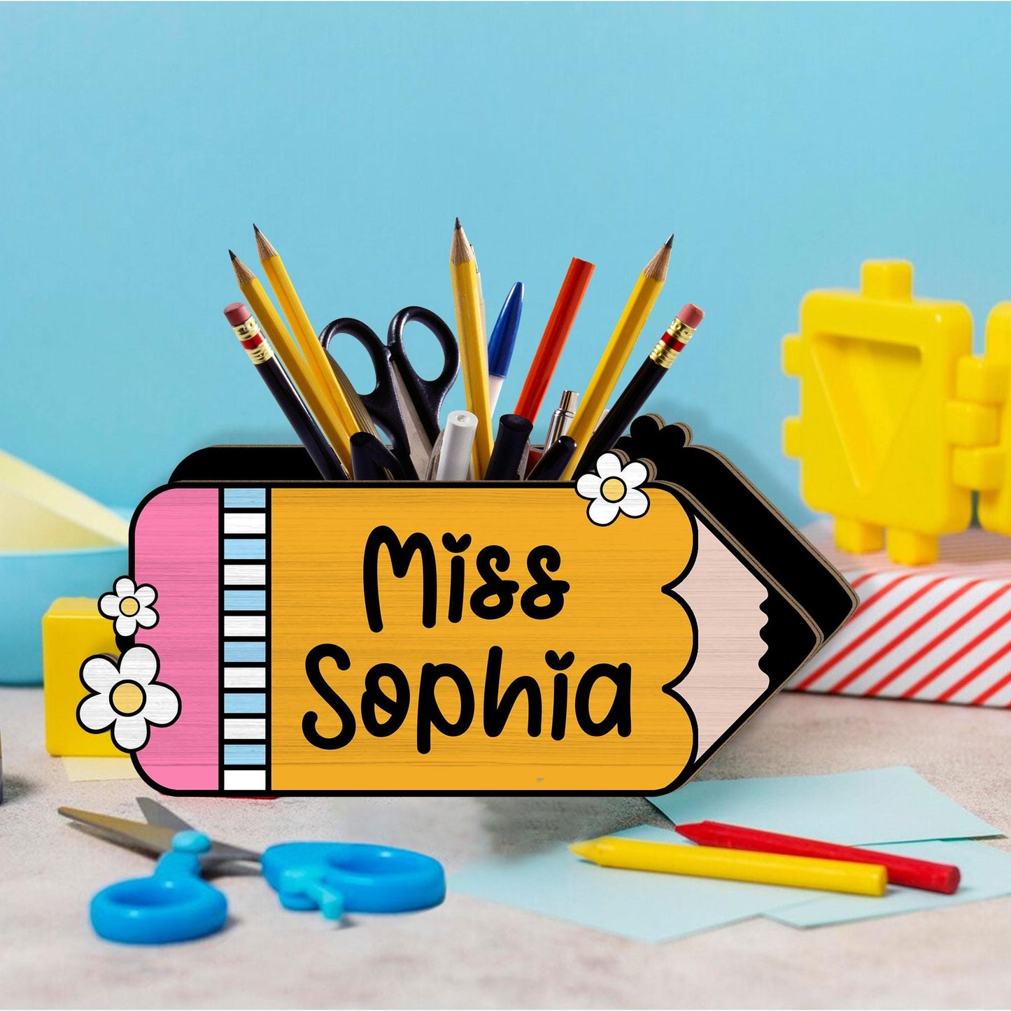 Custom Teacher Gift, Teacher Pencil Holder, Teacher Appreciation Gift, Back To School Gift, Teacher Desk Decor Pencil Gift for Teacher