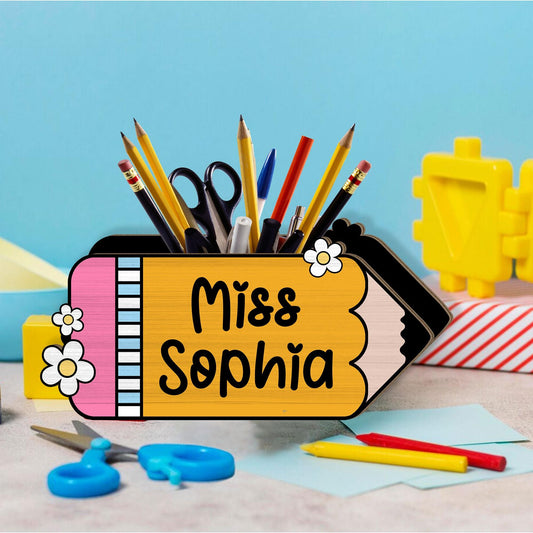 Custom Teacher Gift, Teacher Pencil Holder, Teacher Appreciation Gift, Back To School Gift, Teacher Desk Decor Pencil Gift for Teacher