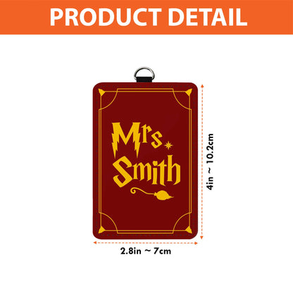 Teacher ID Badge Holder, Teacher Wizard Custom Name Personalized ID Holder, Teacher Gifts, Teacher Appreciation Gift, Back To School Gift