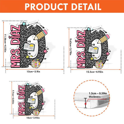 Custom Teacher Desk Plaque, Teacher Acrylic Block, Personalized Name Sign Acrylic Plaque, Teacher Appreciation Gift, Back To School Gift