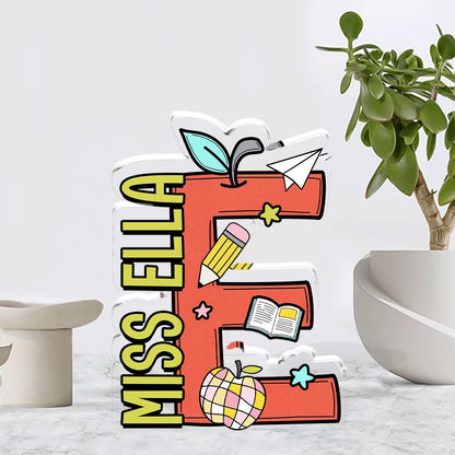 Custom Teacher Desk Plaque, Teacher Acrylic Block, Personalized Name Sign Acrylic Plaque, Teacher Appreciation Gift, Back To School Gift