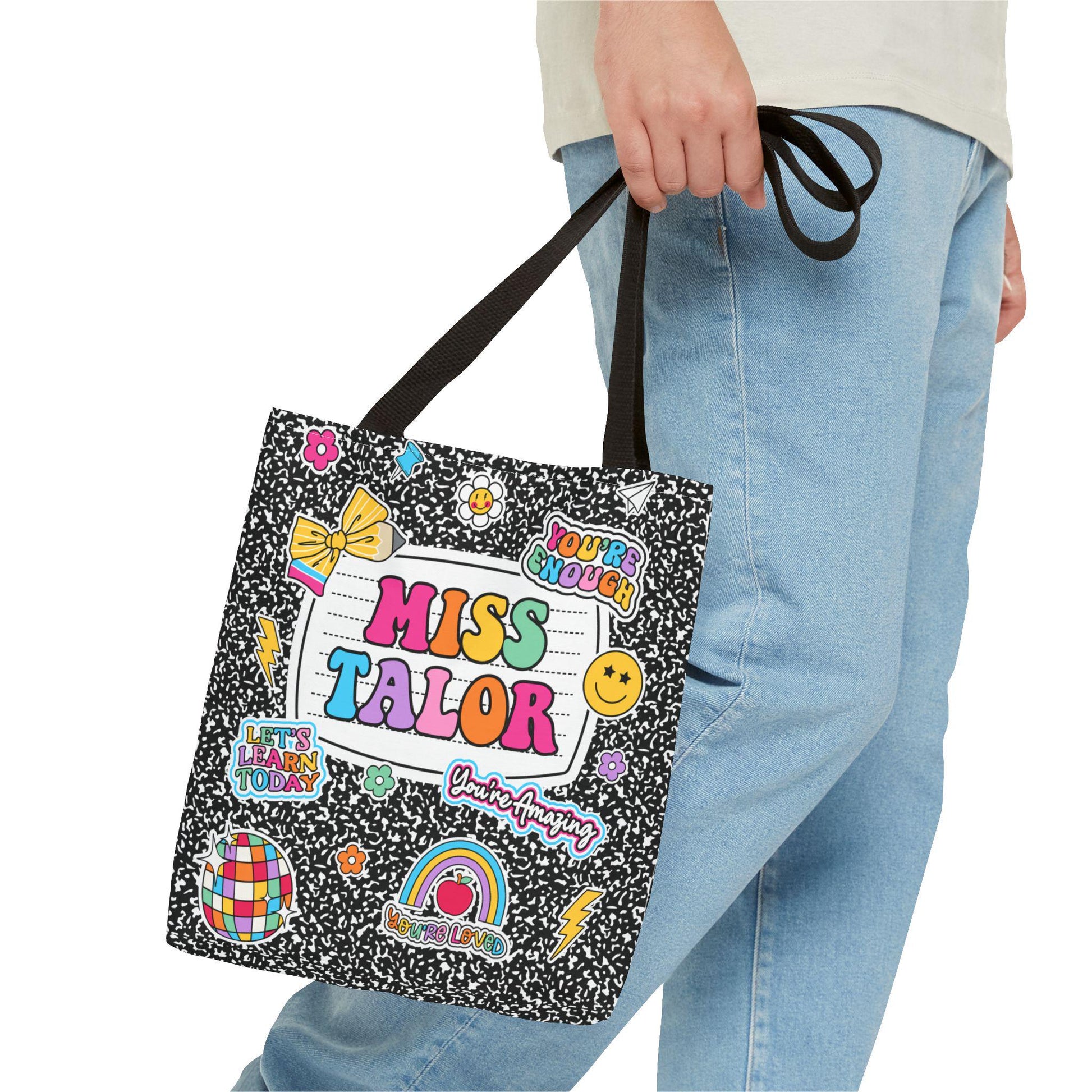 Personalized Teacher Tote Bag Composition Book, Back To School Teacher Bag, Teacher Gift Teacher Thank You Gift, Teacher Appreciation Gift