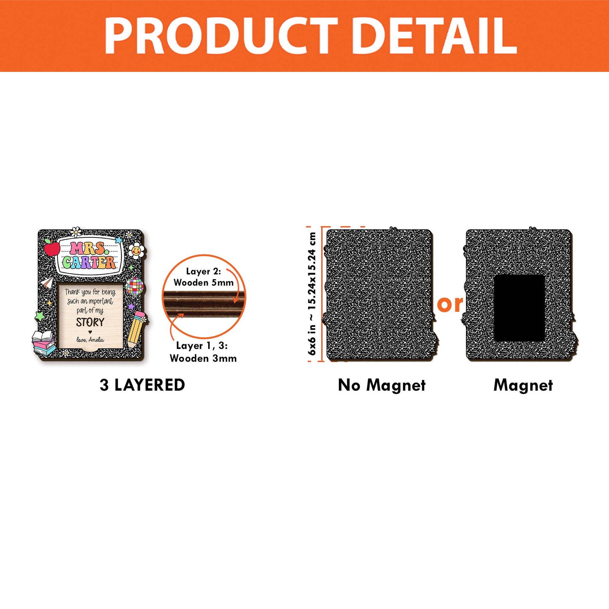 Custom Sticky Note Holder With Magnet Composition Book Teacher Notepad Holder, Thank You Gift Teacher Appreciation Gift, Back to School Gift