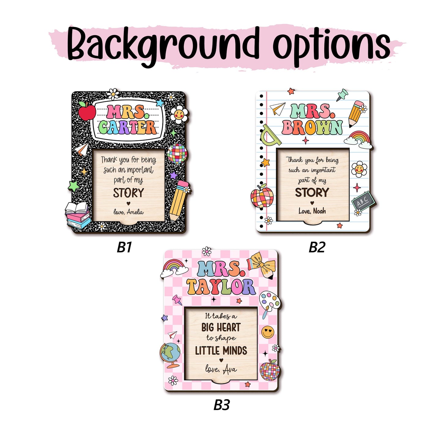 Custom Sticky Note Holder With Magnet Composition Book Teacher Notepad Holder, Thank You Gift Teacher Appreciation Gift, Back to School Gift