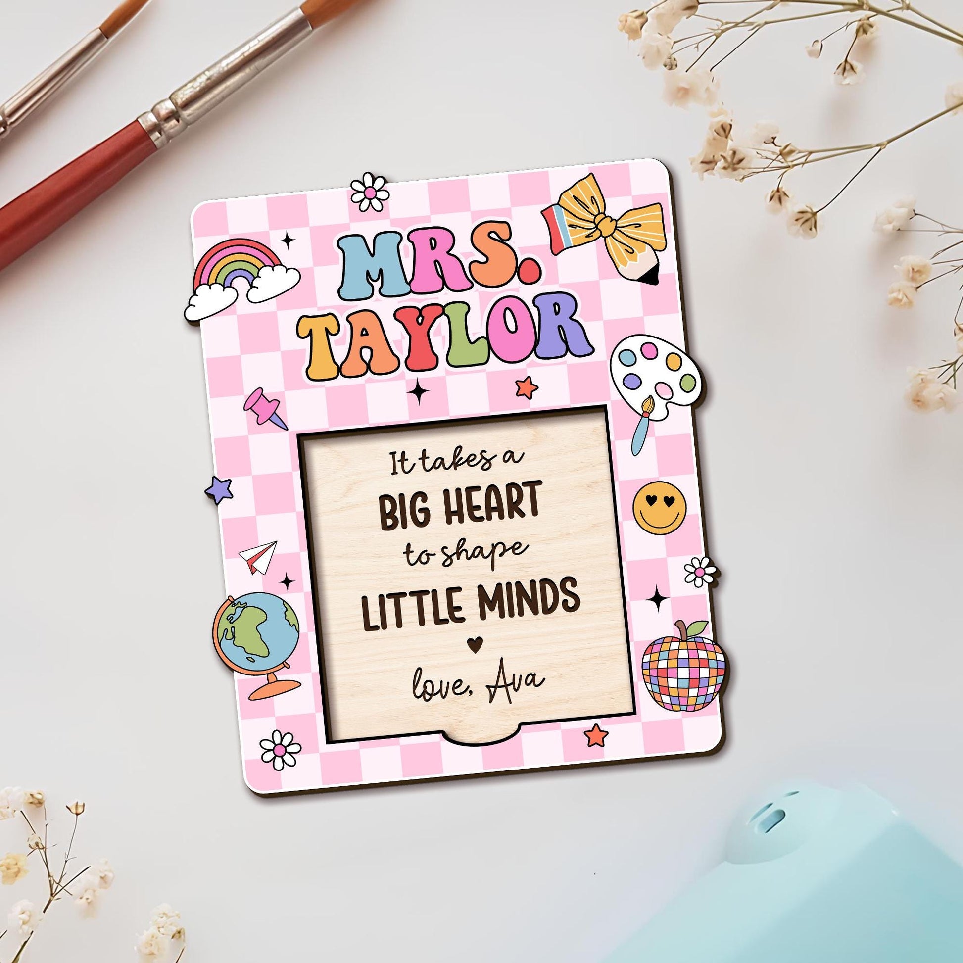 Personalized Teacher Sticky Note Holder, Teacher Notepad Holder, Teacher Appreciation magnet, Teacher Desk Decor, Back to School Gift