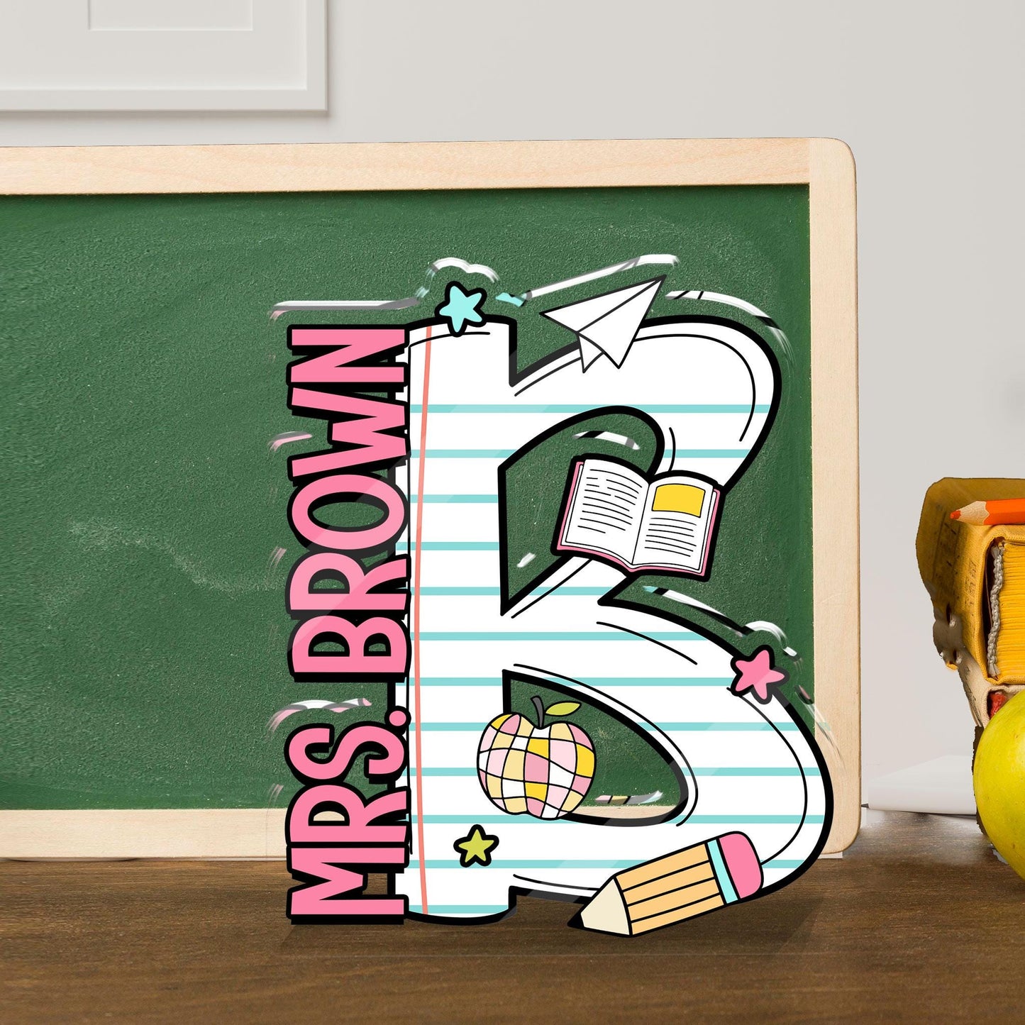 Custom Teacher Desk Plaque, Teacher Acrylic Block, Personalized Name Sign Acrylic Plaque, Teacher Appreciation Gift, Back To School Gift