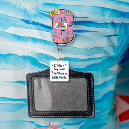 Teacher Badge Reel Composition Notebook Badge Reel, Custom ID Holder, Retractable Badge Reel, Teacher Appreciation Gift, Back to School Gift