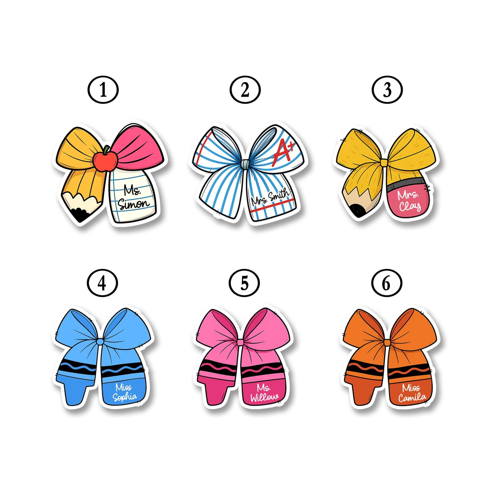 Custom Teacher Badge Reel Name, ID Holder Teacher Pencil Paper Bow, Retractable Badge Reel, Teacher Appreciation Gift, Back to School Gift