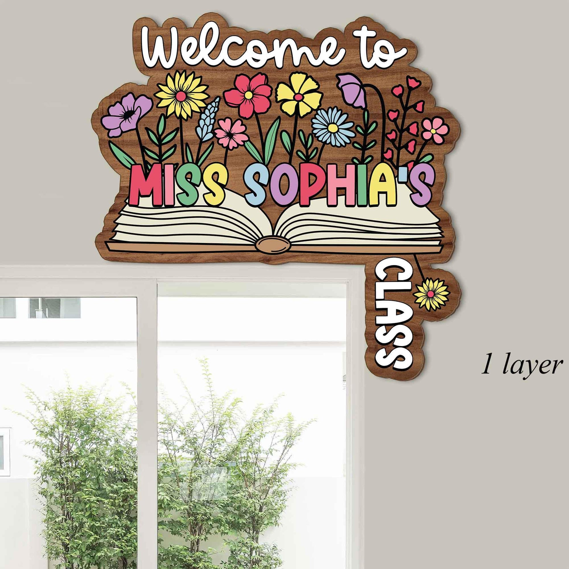 Classroom Doorframe Sign, Teacher Door Hanger With Flower, Classroom Door Sign, Doorframe Teacher, Back To School Sign, Teacher Appreciation