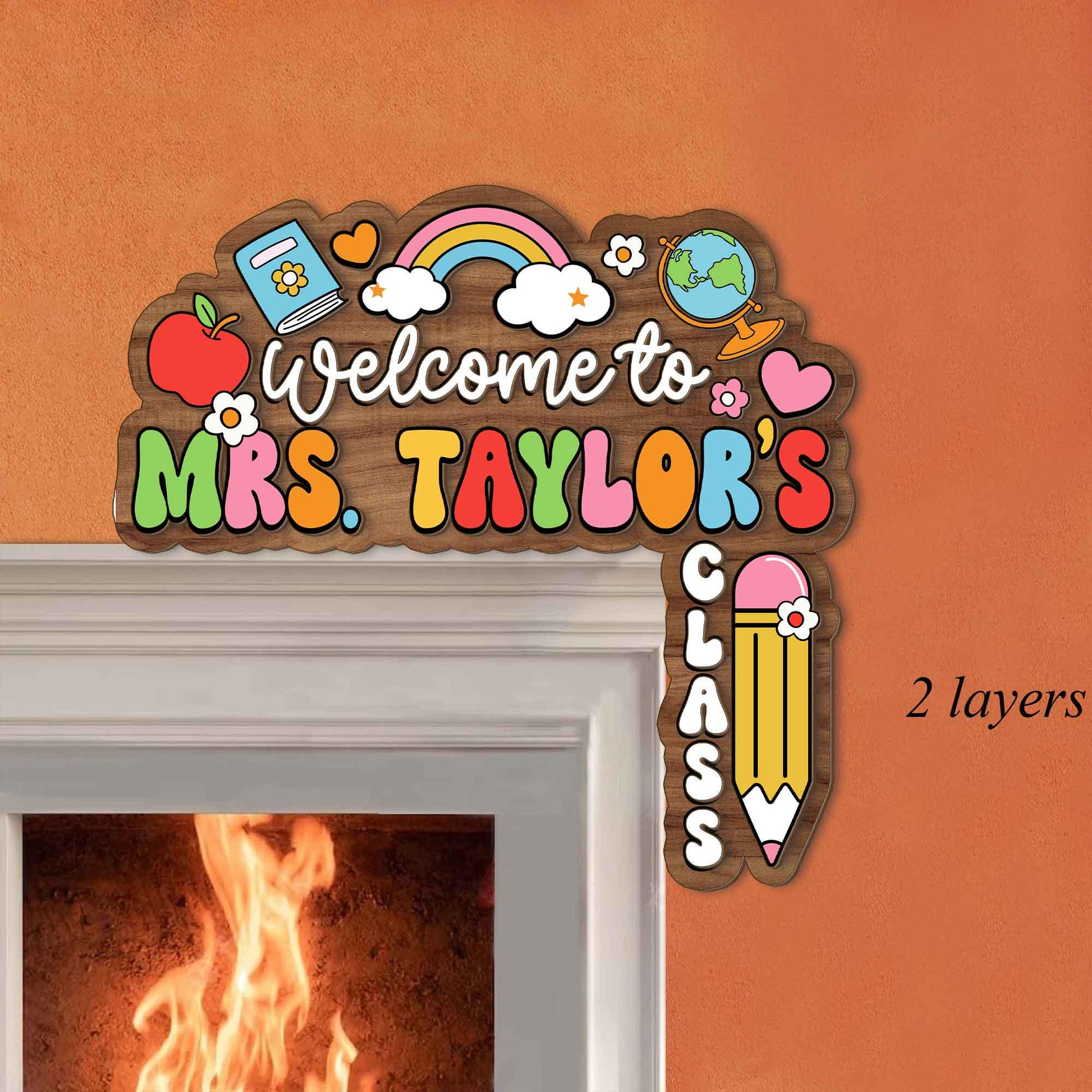 Personalized Teacher Doorframe Teacher Welcome Sign Classroom Custom Door Hanger, Teacher Appreciation Gift, Door Corner Sign, Teacher Gift