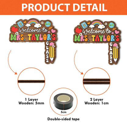 Personalized Teacher Doorframe Teacher Welcome Sign Classroom Custom Door Hanger, Teacher Appreciation Gift, Door Corner Sign, Teacher Gift