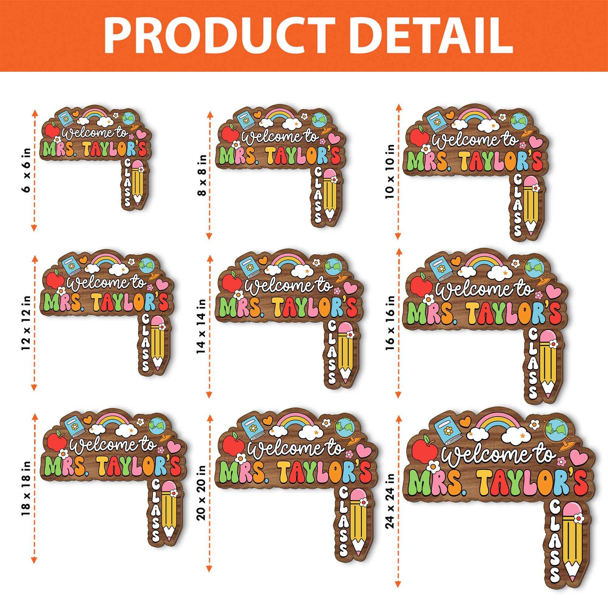 Personalized Teacher Doorframe Teacher Welcome Sign Classroom Custom Door Hanger, Teacher Appreciation Gift, Door Corner Sign, Teacher Gift