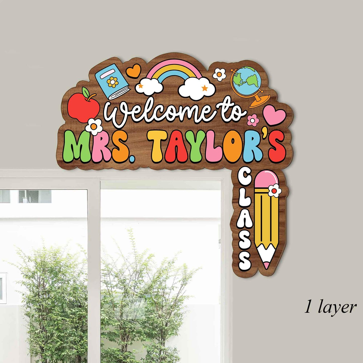 Personalized Teacher Doorframe Teacher Welcome Sign Classroom Custom Door Hanger, Teacher Appreciation Gift, Door Corner Sign, Teacher Gift