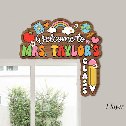 Personalized Teacher Doorframe Teacher Welcome Sign Classroom Custom Door Hanger, Teacher Appreciation Gift, Door Corner Sign, Teacher Gift
