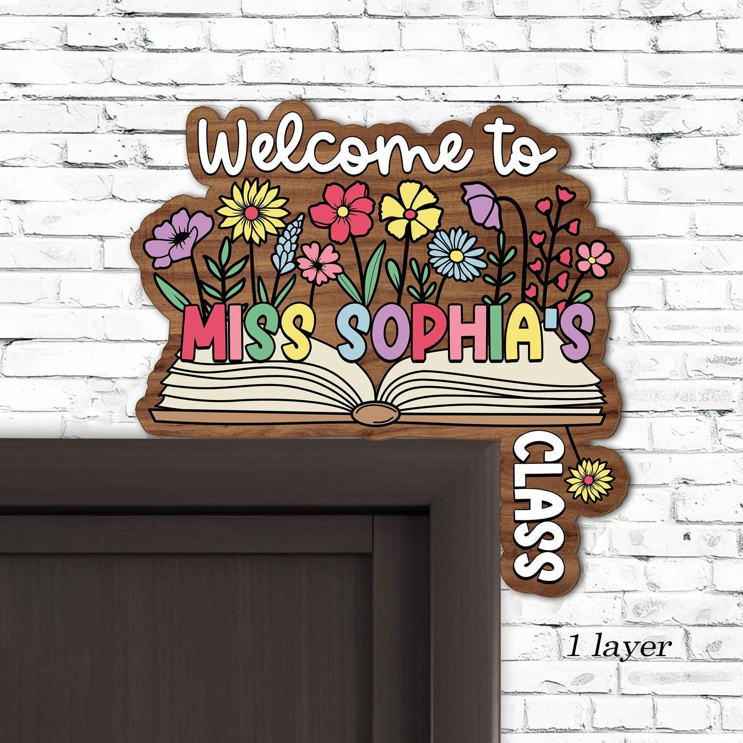 Classroom Doorframe Sign, Teacher Door Hanger With Flower, Classroom Door Sign, Doorframe Teacher, Back To School Sign, Teacher Appreciation