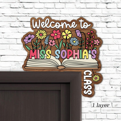 Classroom Doorframe Sign, Teacher Door Hanger With Flower, Classroom Door Sign, Doorframe Teacher, Back To School Sign, Teacher Appreciation