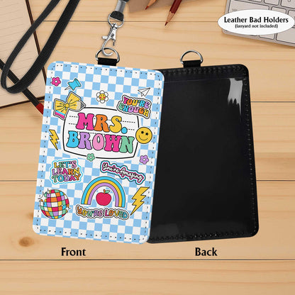 Teacher ID Badge Holder, Teacher Appreciation Gift, Custom ID Holder School Supply Theme, Teacher Lanyard With Name, Back To School Gift