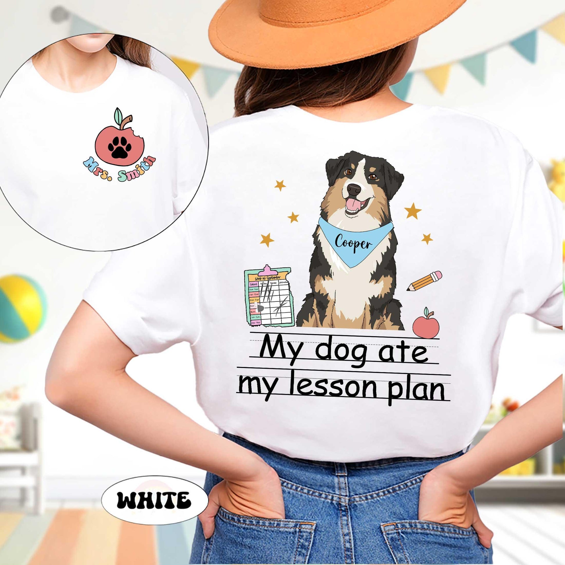 Custom Teacher Shirt My Dog Ate My Lesson Plan, Funny Teacher Shirt Teacher Life Dog Mom, Back To School Shirt, Teacher Appreciation Gift