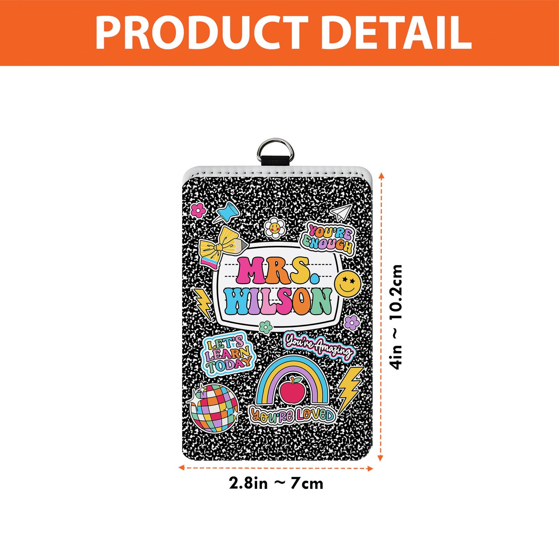 Personalized Teacher ID Badge Holder, Teacher Gift, Teacher Appreciation Gift, Back To School Gift, ID Holder Custom School Supply Theme