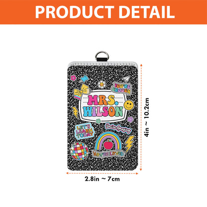 Personalized Teacher ID Badge Holder, Teacher Gift, Teacher Appreciation Gift, Back To School Gift, ID Holder Custom School Supply Theme