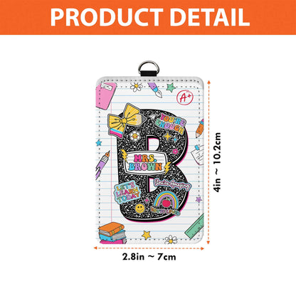 Personalized Teacher ID Badge Holder, ID Holder Custom School Supply Theme, Teacher Gifts, Teacher Appreciation Gift, Back To School Gift