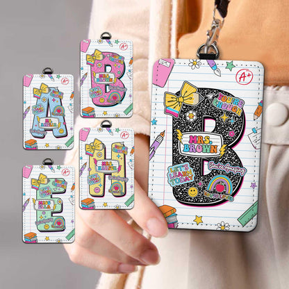 Personalized Teacher ID Badge Holder, ID Holder Custom School Supply Theme, Teacher Gifts, Teacher Appreciation Gift, Back To School Gift