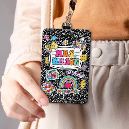 Personalized Teacher ID Badge Holder, Teacher Gift, Teacher Appreciation Gift, Back To School Gift, ID Holder Custom School Supply Theme