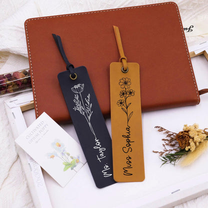 Personalized Teacher Leather Bookmark, Librarian Gift Book Lover, Back To School, Custom Bookmark, Teacher Gifts, Teacher Appreciation Gift