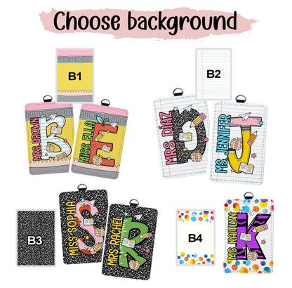 Custom Teacher ID Badge Holder, Teacher Gifts, Personalized ID Holder Lanyard Accessory, Teacher Appreciation Gift, Back To School Gift