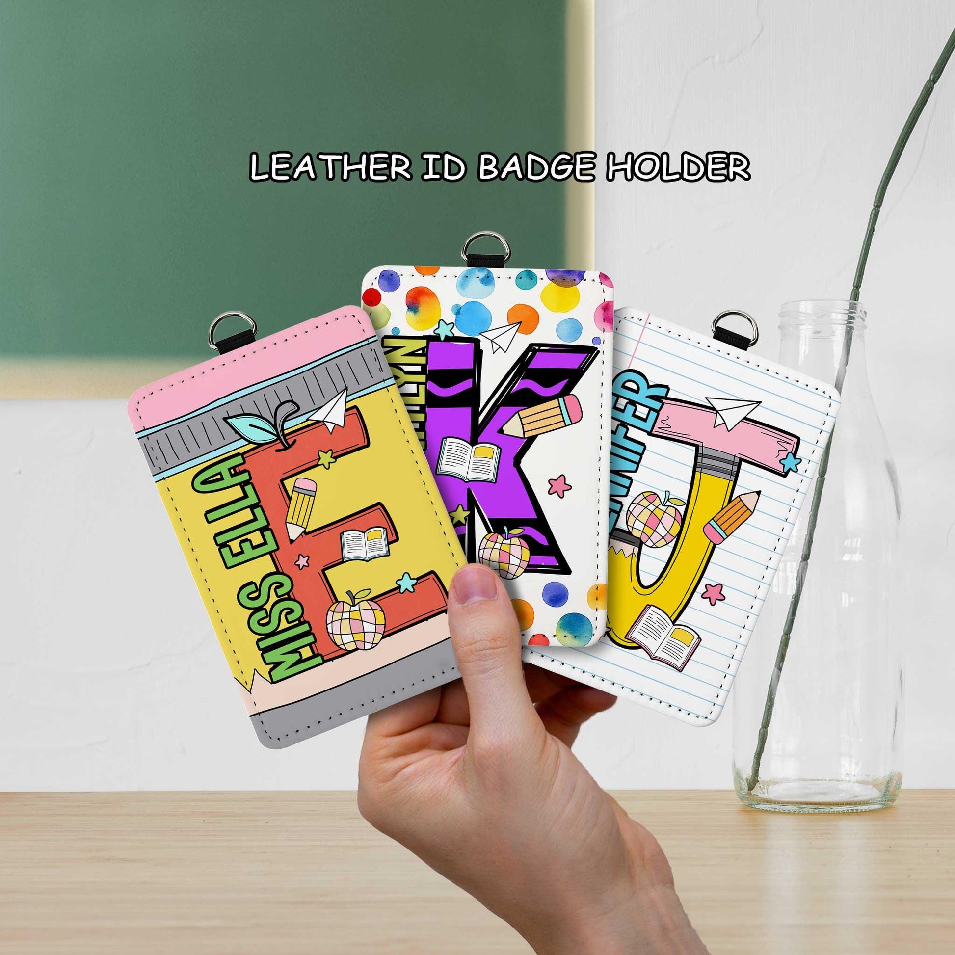 Custom Teacher ID Badge Holder, Teacher Gifts, Personalized ID Holder Lanyard Accessory, Teacher Appreciation Gift, Back To School Gift