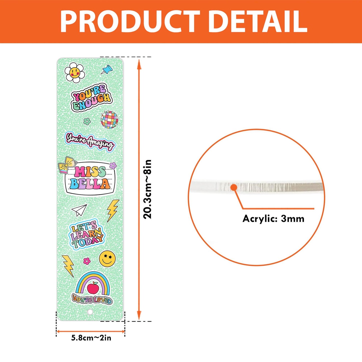 Personalized Teacher Bookmarks, Composition Book Bookmark Teacher Gifts, Teacher Appreciation Gift, Thank You Teacher, Back To School Gift