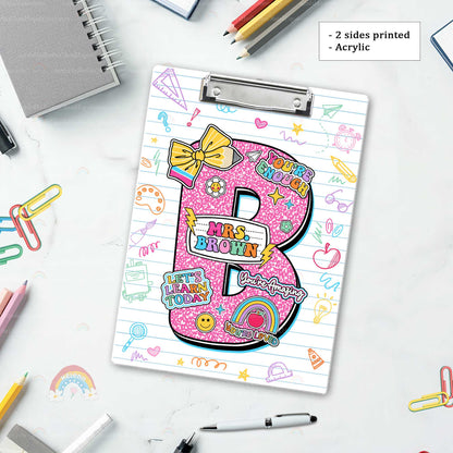Custom Teacher Clipboard with Name, Acrylic Clipboard For Teacher, Personalized Teacher Gift, Back To School Gift, Teacher Appreciation Gift