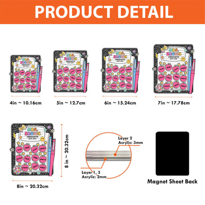 Custom Teacher Shaker Magnet, Composition Notebook Design