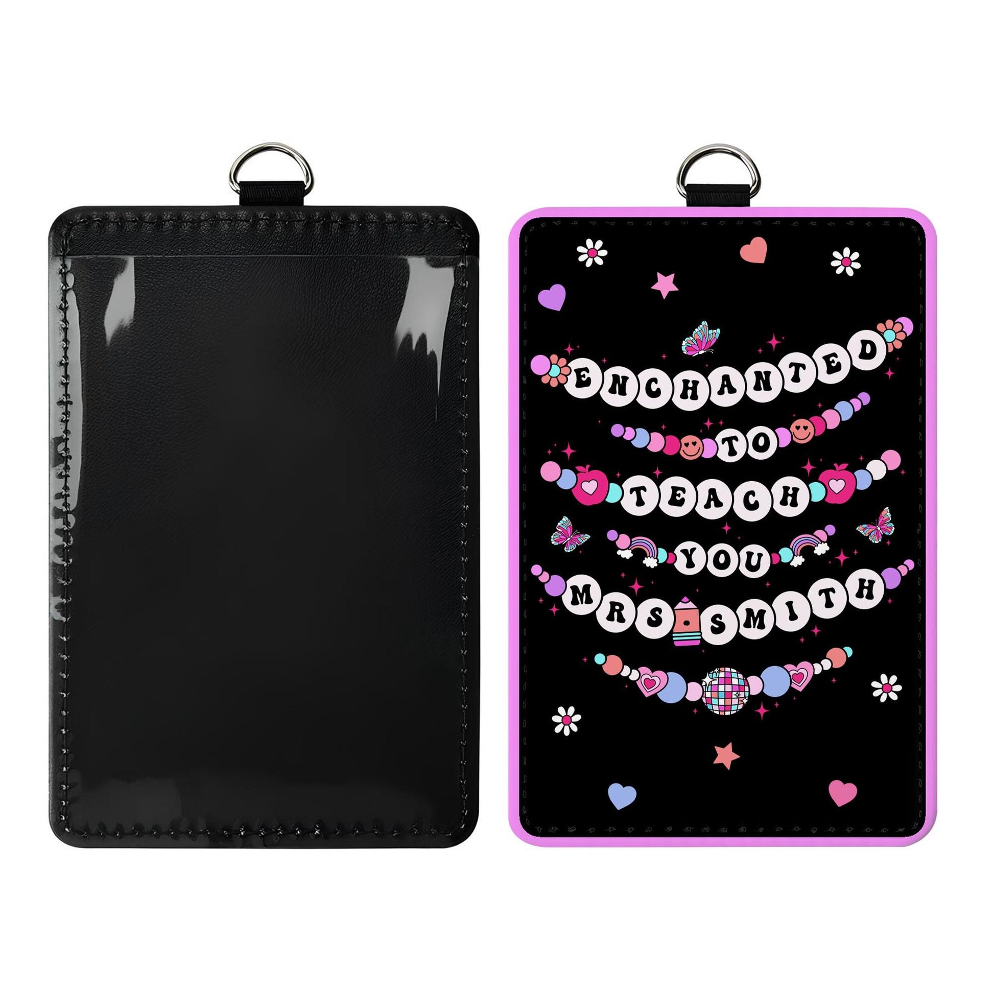 Teacher Appreciation Gift, Personalized Teacher ID Badge Holder, Teacher Gift Custom ID Holder, Enchanted To Teach You, Back To School Gift