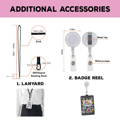 Personalized Teacher ID Badge Holder, Teacher Gift, Teacher Appreciation Gift, Back To School Gift, ID Holder Custom School Supply Theme