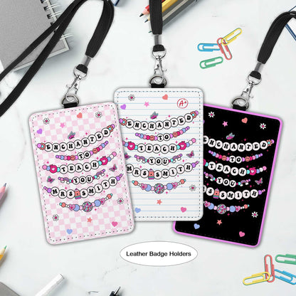 Teacher Appreciation Gift, Personalized Teacher ID Badge Holder, Teacher Gift Custom ID Holder, Enchanted To Teach You, Back To School Gift