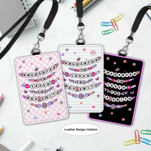 Teacher Appreciation Gift, Personalized Teacher ID Badge Holder, Teacher Gift Custom ID Holder, Enchanted To Teach You, Back To School Gift