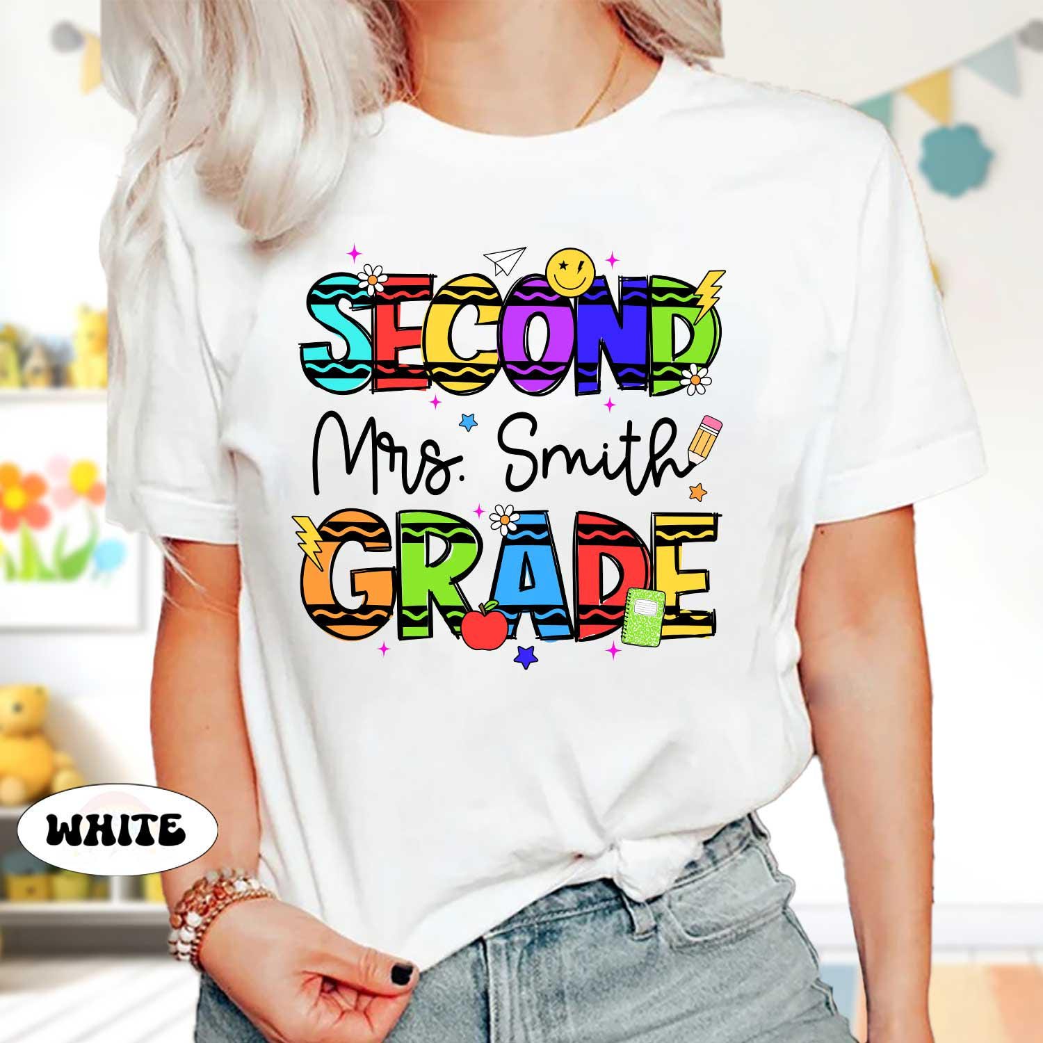 Custom Second Grade Teacher Shirt, 2nd Grade Teacher Shirt, Custom Teacher Name Shirt, Back To School Shirt, Teacher Appreciation Gift