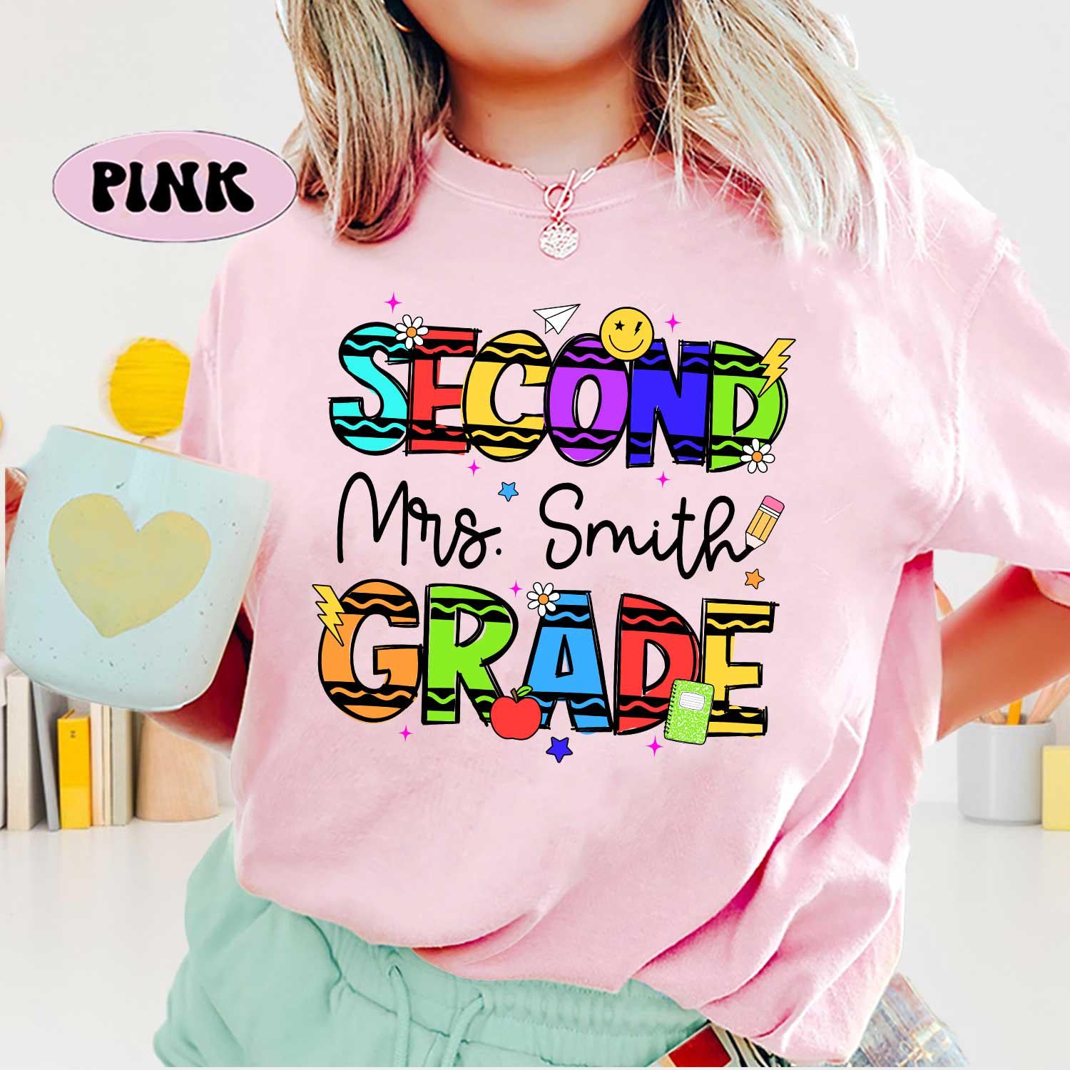 Custom Second Grade Teacher Shirt, 2nd Grade Teacher Shirt, Custom Teacher Name Shirt, Back To School Shirt, Teacher Appreciation Gift