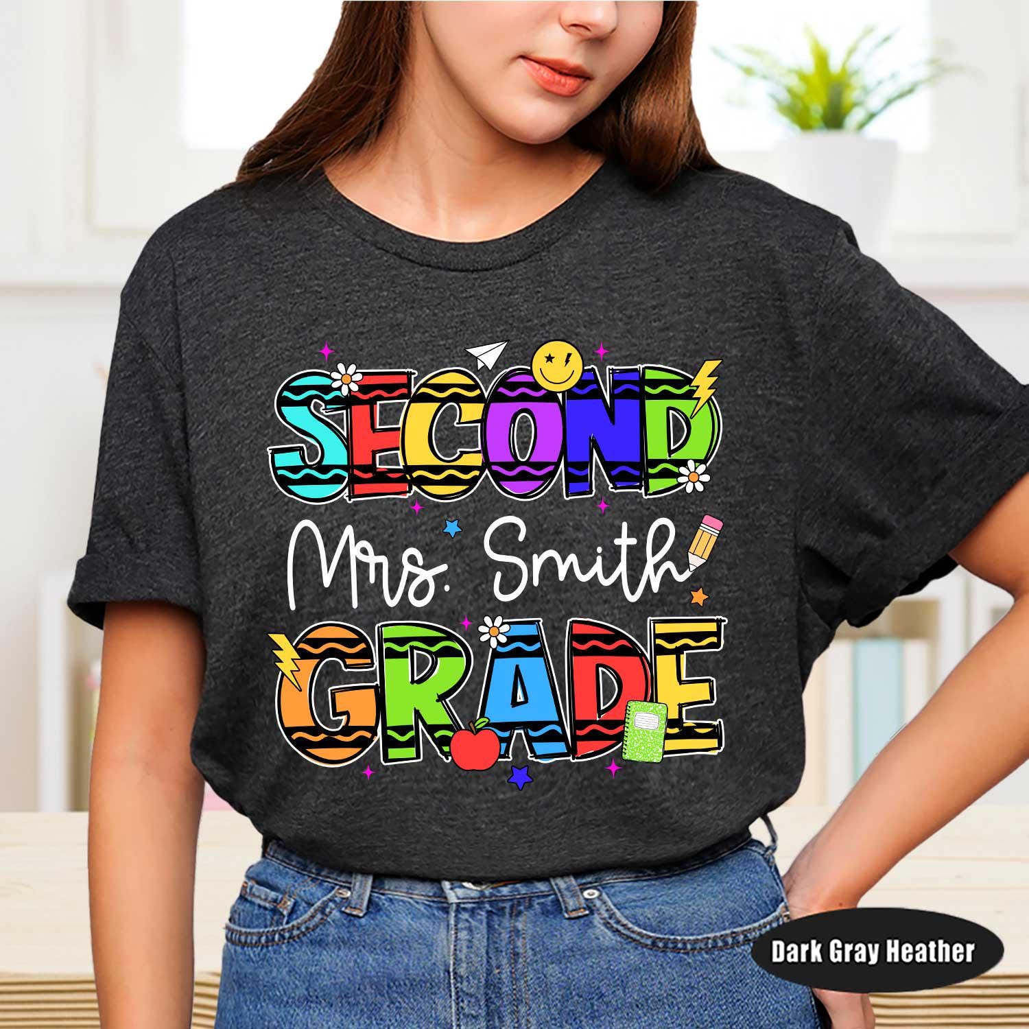 Custom Second Grade Teacher Shirt, 2nd Grade Teacher Shirt, Custom Teacher Name Shirt, Back To School Shirt, Teacher Appreciation Gift