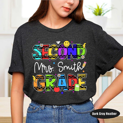 Custom Second Grade Teacher Shirt, 2nd Grade Teacher Shirt, Custom Teacher Name Shirt, Back To School Shirt, Teacher Appreciation Gift
