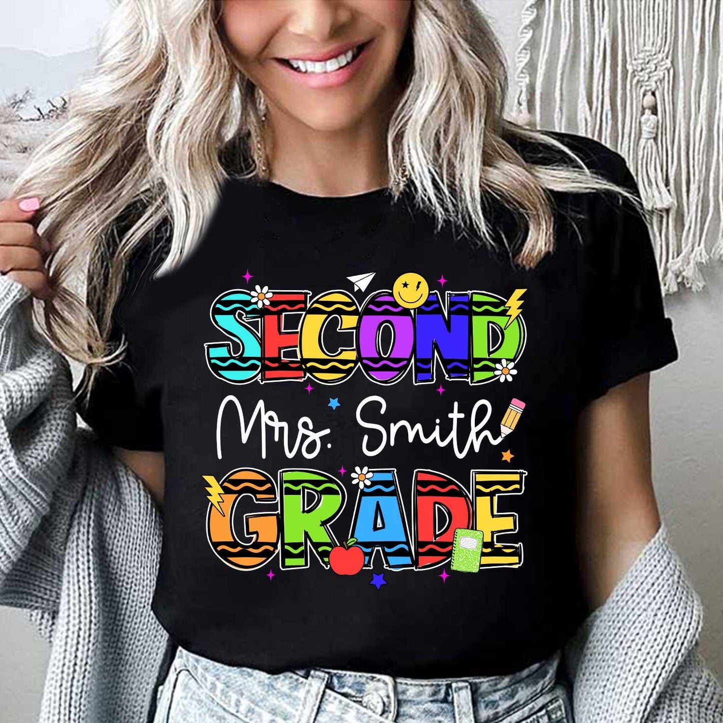 Custom Second Grade Teacher Shirt, 2nd Grade Teacher Shirt, Custom Teacher Name Shirt, Back To School Shirt, Teacher Appreciation Gift