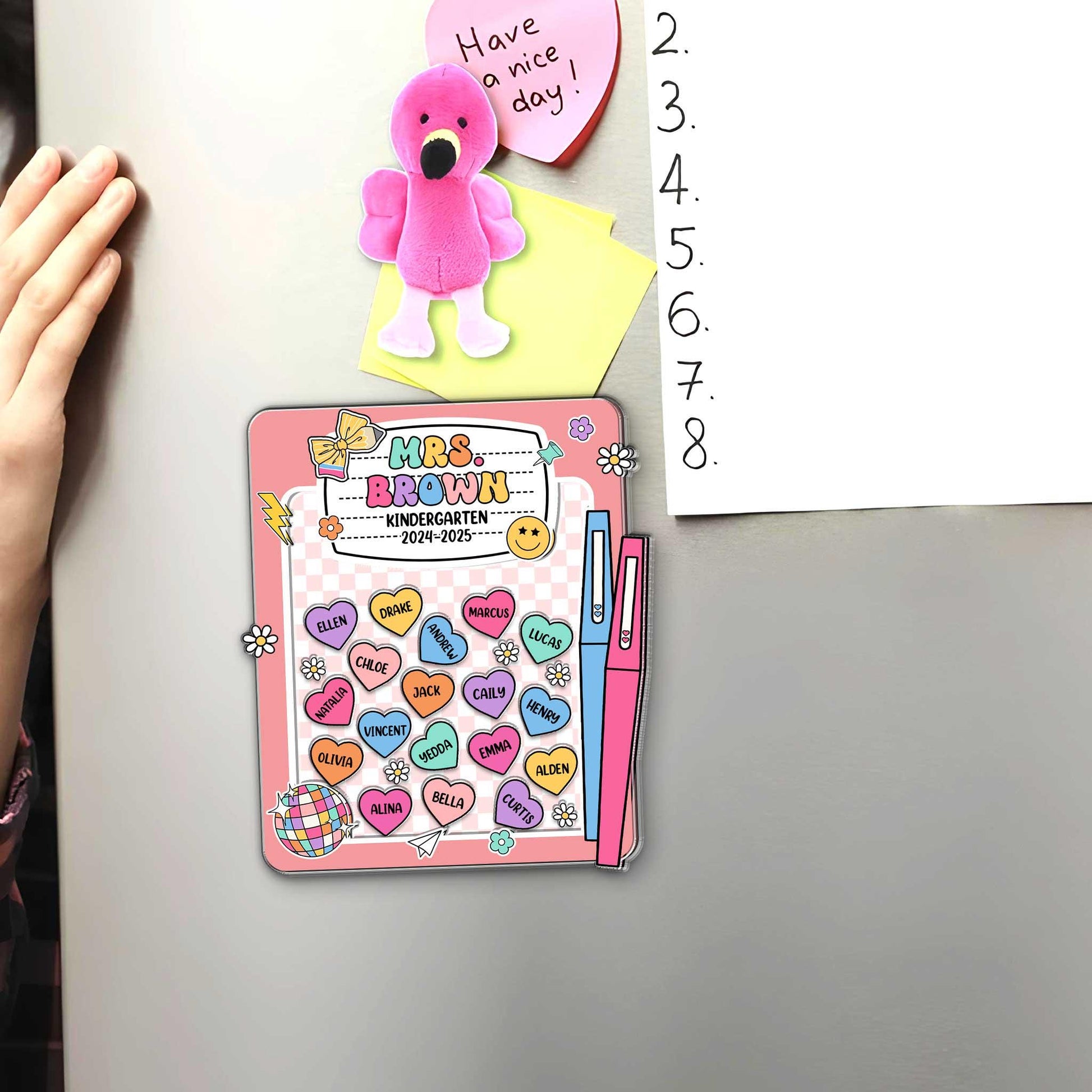 Custom Teacher Shaker Magnet, Composition Notebook Design