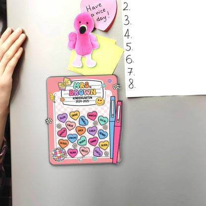 Custom Teacher Shaker Magnet, Composition Notebook Design