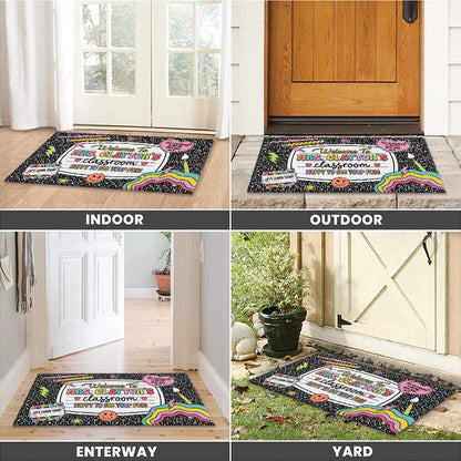 Personalized Teacher Classroom Doormat Composition Notebook Classroom Office Doormat, Teacher Gift Back To School, Teacher Appreciation Gift