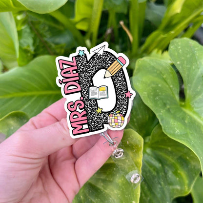 Personalized Teacher Badge Reel, Custom Teacher Name ID Holder Badge Reel, Retractable Badge Reel, Teacher Appreciation Gift, Back to School