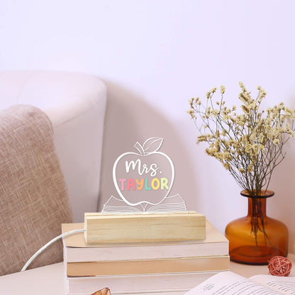 Personalized Teacher Night Light Custom Teacher Name Sign, Custom Name Light Classroom Decor, Back To School Gift, Teacher Appreciation Gift